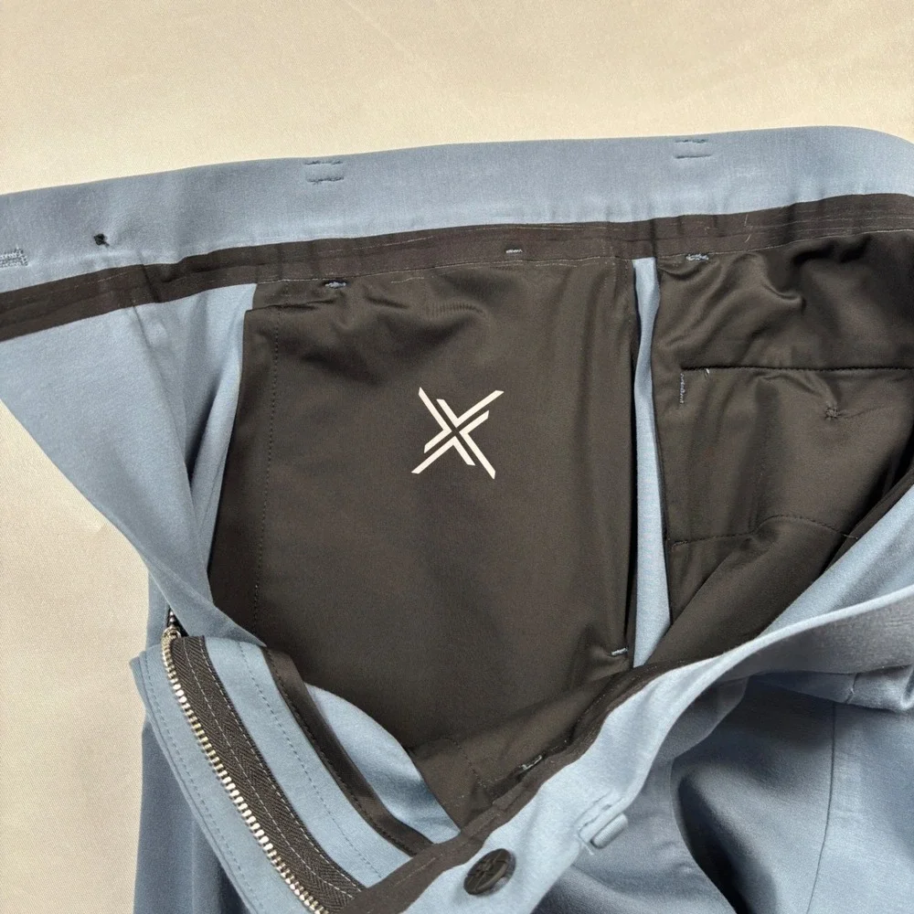 XSuit Performance Trousers Mens 30R Blue Stretch Tech Dress Pants‎ Slim Fit